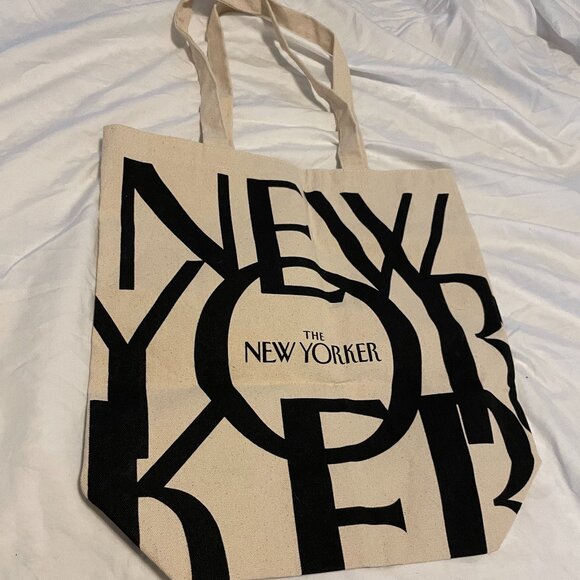 The New Yorker Magazine Bag Classic Cotton Canvas Tote Handle Shoulder NEW - Picture 1 of 2